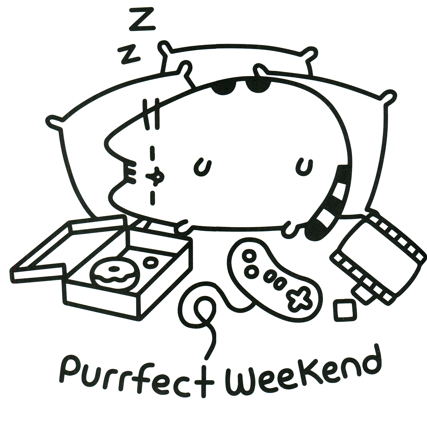 1430x1424 Pusheen Cat Coloring Pages Get