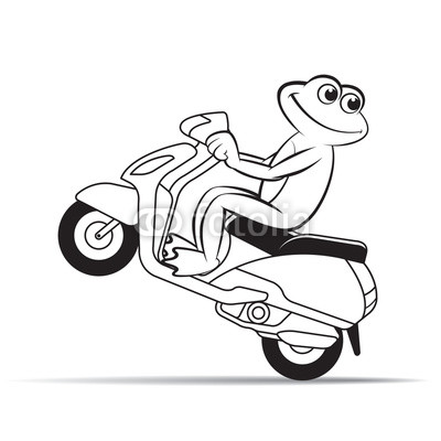 400x400 Little Girl Riding A Kick Scooter Continuous Line Drawing Isolated