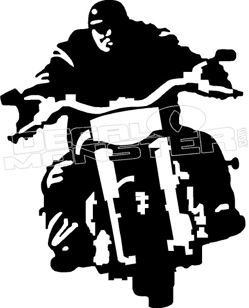 488x604 Motorcycle Rider Silhouette Decal Sticker