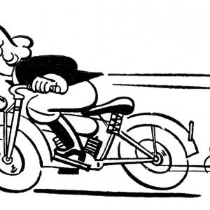 300x300 Stock Photo An Woman Riding Motorcycle Freehand Drawing Sketch