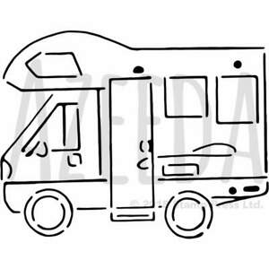 300x300 'motorhome vehicle' wall stencil template