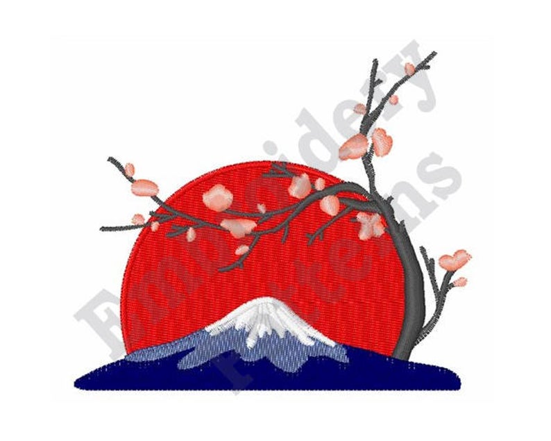 794x635 Mount Fuji Machine Embroidery Design X Hoop Etsy