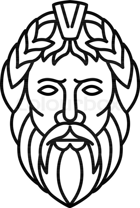 541x800 Mono Line Illustration Of Zeus, The Stock Vector Colourbox