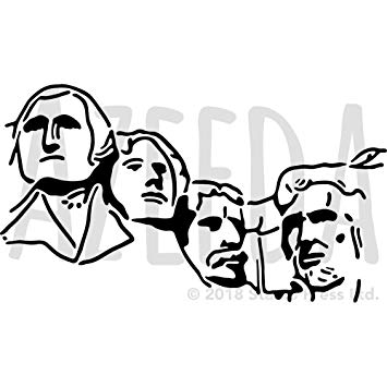 355x355 azeeda 'mount rushmore' wall stencil template