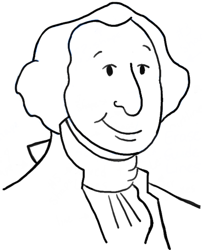 400x495 How To Draw Cartoon George Washington With Simple Step