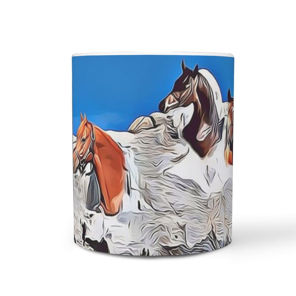 1024x1024 thoroughbred horse mount rushmore print white mug
