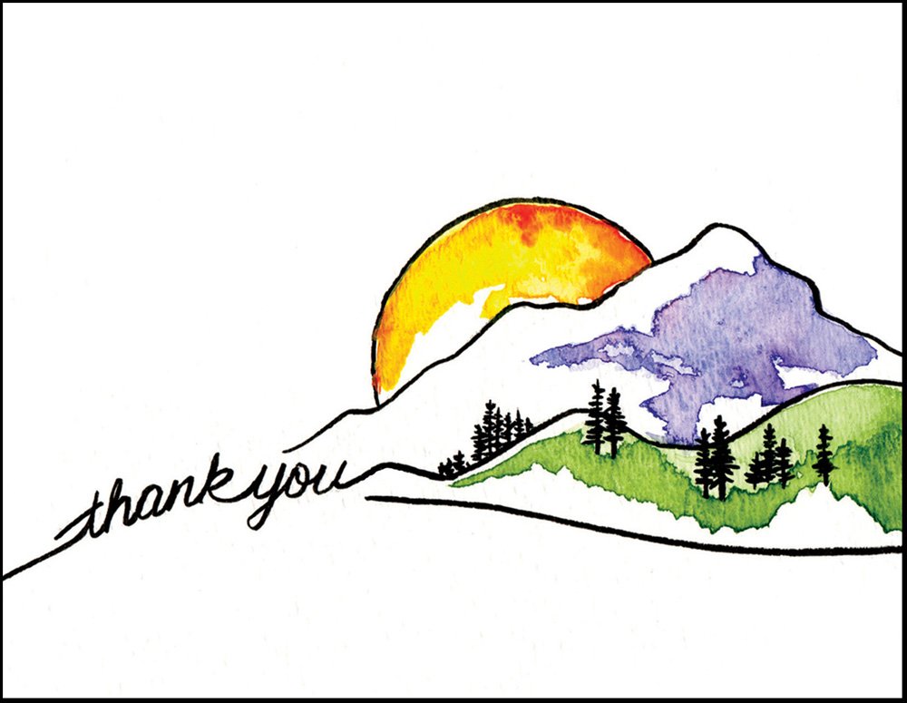 1000x775 Mountain Sun Thank You Cards