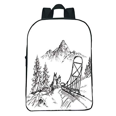 466x466 Print Design Mini Black Knapsack,alaskan Malamute
