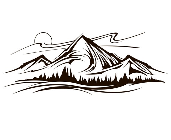 570x466 Huge Collection Of 'mountain Drawing Outline' Download More Than