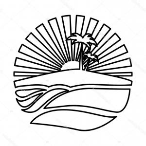 300x300 Mountain Sunset Black And White Clipart Sohadacouri