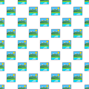 300x300 Drawing Mountain Landscape Pattern Cartoon Illustration