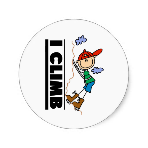 500x500 Mountain Climber I Climb Classic Round Sticker