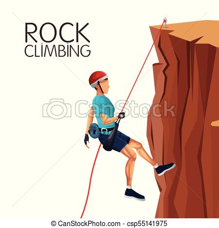 450x470 Scene Man Mountain Descent With Equipment Rock Climbing Vectors
