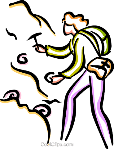 368x480 Woman Mountain Climbing Royalty Free Vector Clip Art Illustration