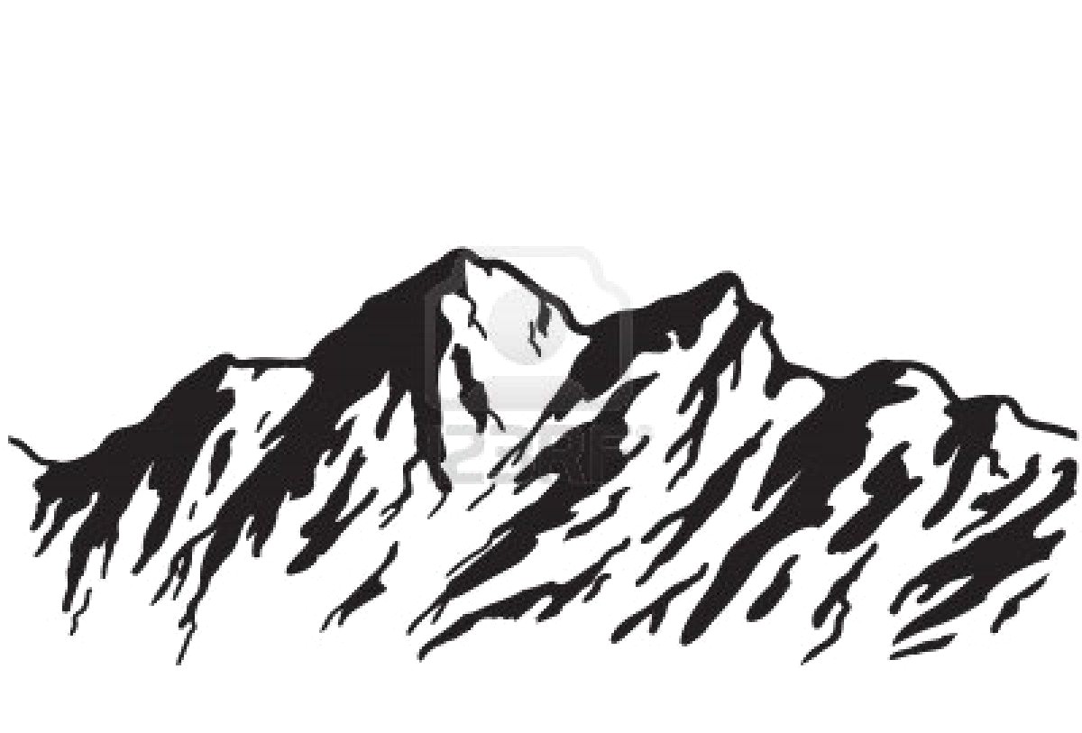 1200x813 Mountain Drawing Outline Clipart Black And White