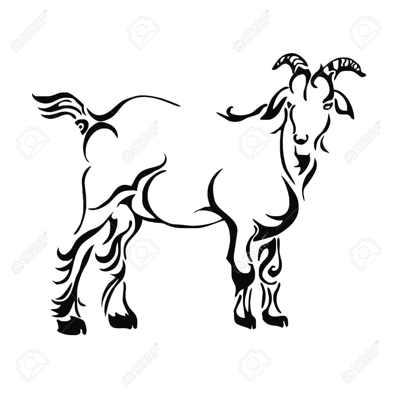 1300x1300 Mountain Goat Clipart Drawing