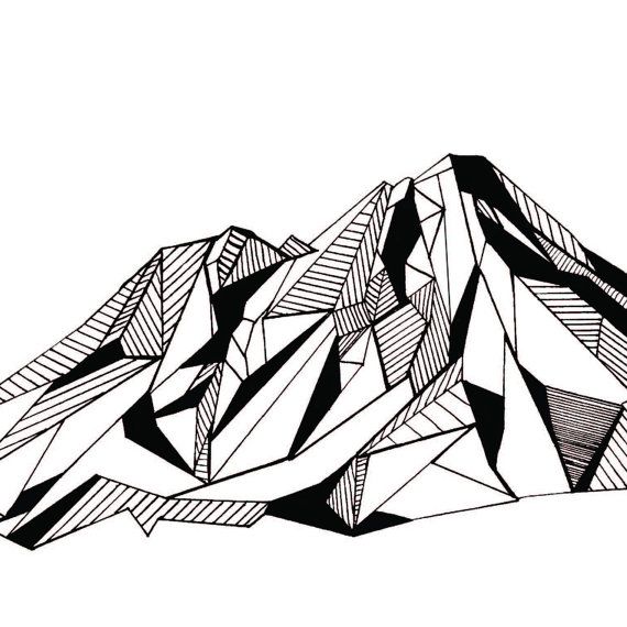570x570 Mount Shasta Polygonal Mountain Drawing