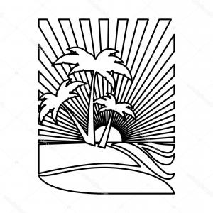 300x300 Mountain Sunset Black And White Clipart Sohadacouri