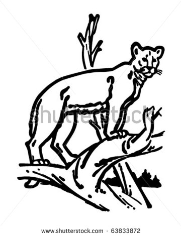 360x470 Mountain Lion Black And White Cliparts