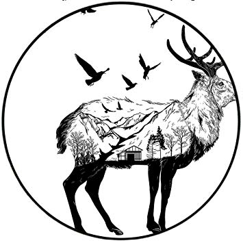 355x355 Short Plush Round Carpet Mountain And Cottage Scenery