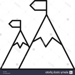 300x300 Mountain Range Icon In Outline Style Isolated On Vector Sohadacouri