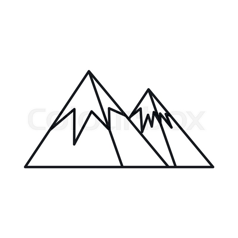 800x800 Mountains With Snow Icon In Outline Stock Vector Colourbox