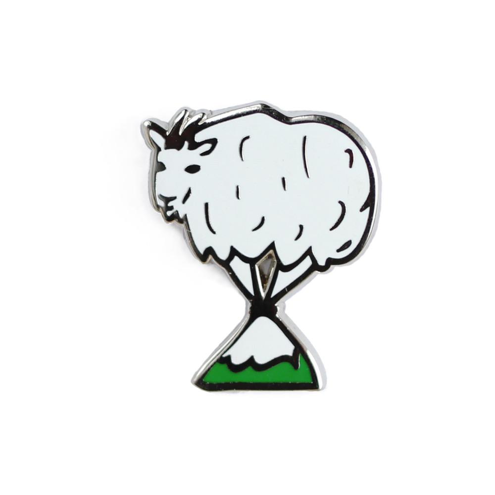 1000x1000 Mountain Goat Lapel Pin Shiny Apple Studio
