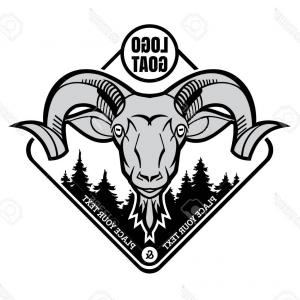 300x300 Linear Stylized Drawing Goats Head Vector Studiogrfx