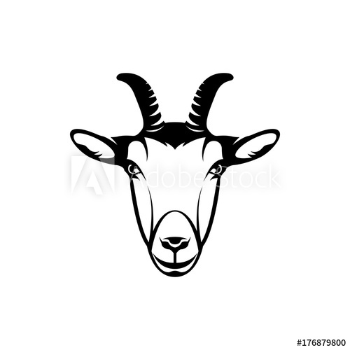 500x500 Vector Goat Head, Face For Retro Hipster Logos, Emblems, Badges