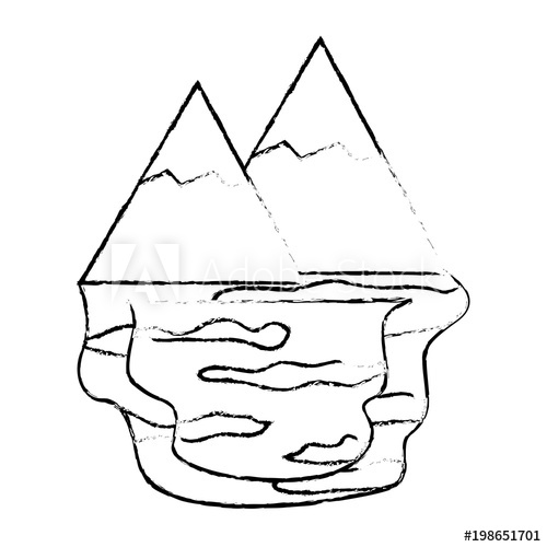 500x500 Mountains Lake Nature Landscape Image Vector Illustration Sketch