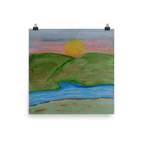 600x600 Watercolor Landscape Mountain Art Print Poster On Storenvy