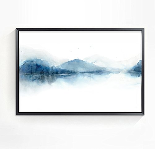 500x483 Abstract Landscape Painting Print, Watercolor