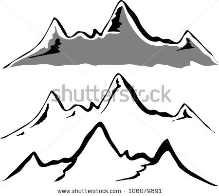 450x403 Mountain Line Vector Group With Items