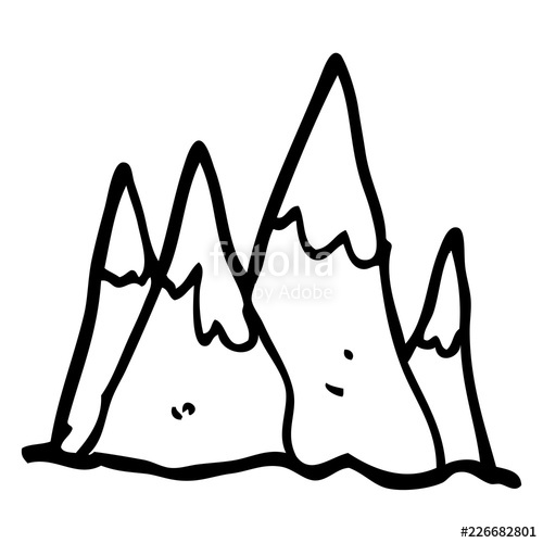 500x500 Line Drawing Cartoon Mountain Range Stock Image And Royalty Free