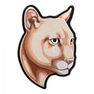 300x300 Purring Mountain Lion Patch Feline Back Patches