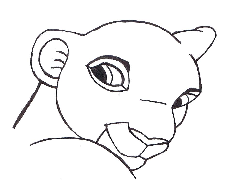 971x760 Easy Lion Drawing Running