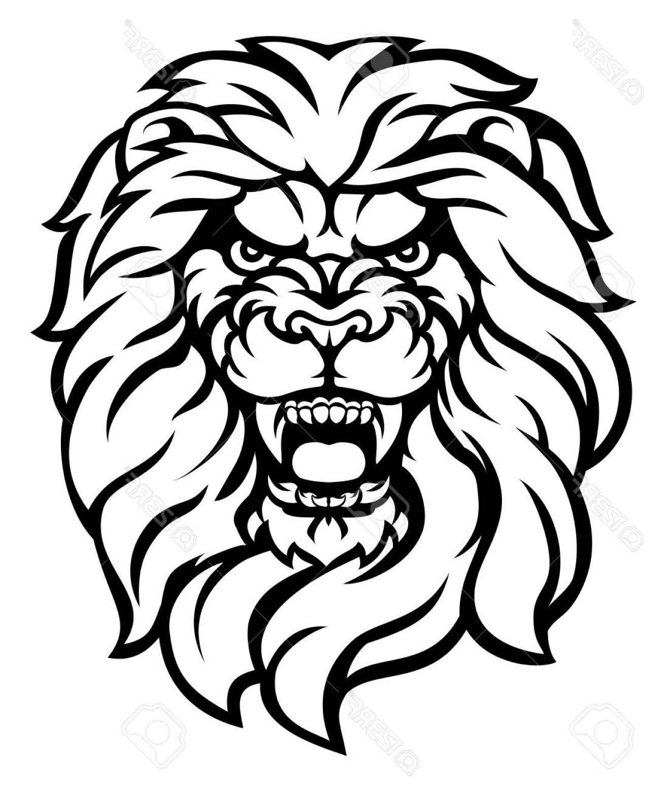 1314x1560 Photostock Vector Roaring Lion Head Illustration Soidergi