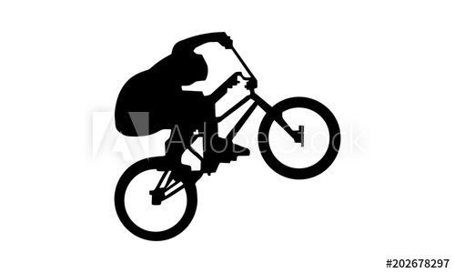 500x300 Drawing Silhouette Of A Man Riding A Bike In Style