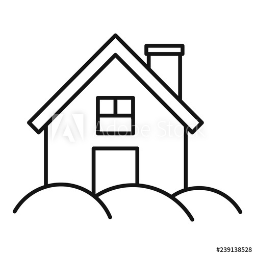 500x500 mountain wood house icon outline mountain wood house vector icon