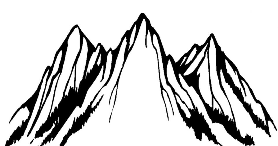 962x505 Mountain Black And White Drawing Amazing Wallpapers