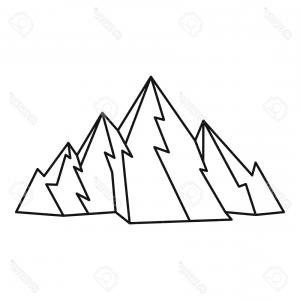 300x300 Mountain Peak Flag Icon Outline Style Vector Sohadacouri
