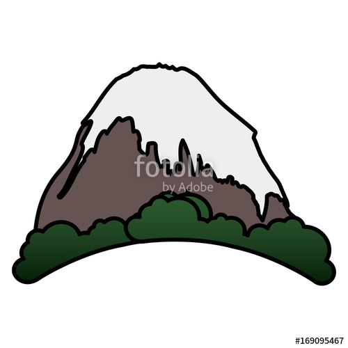 500x500 Mountain Peak With Snow Vector Illustration Design Stock Image