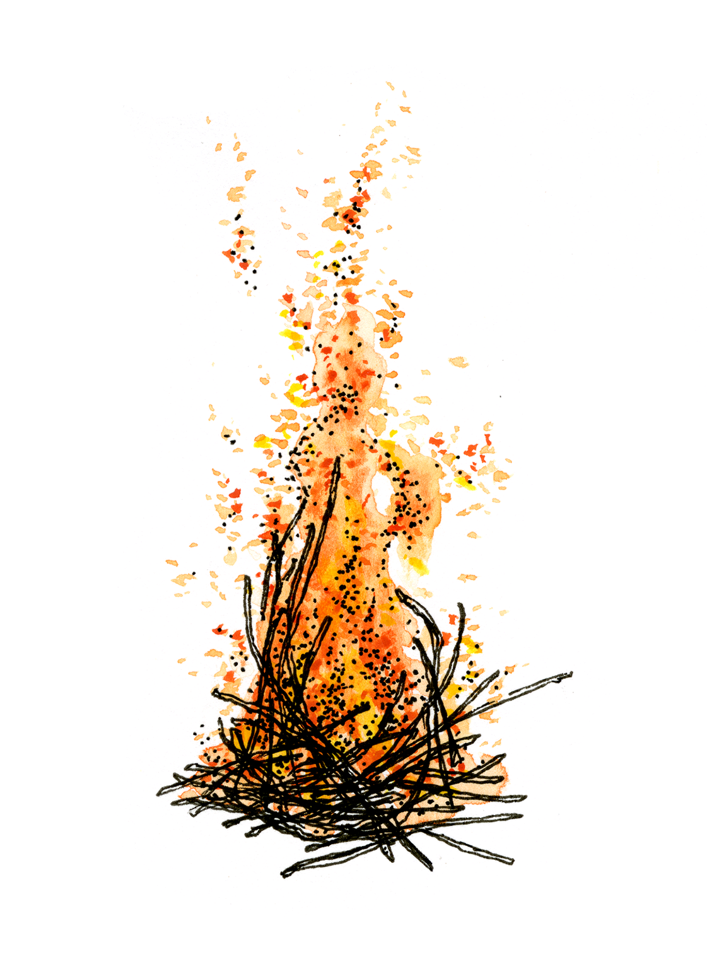 1000x1381 Ink And Watercolour Mountain Art Emily Beaudoin