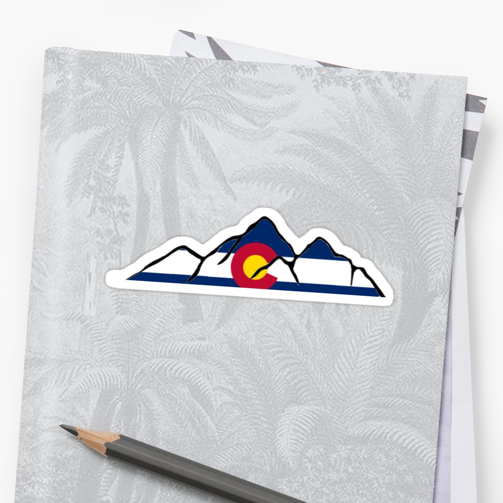 1000x1000 Colorado Mountain Outline Sticker