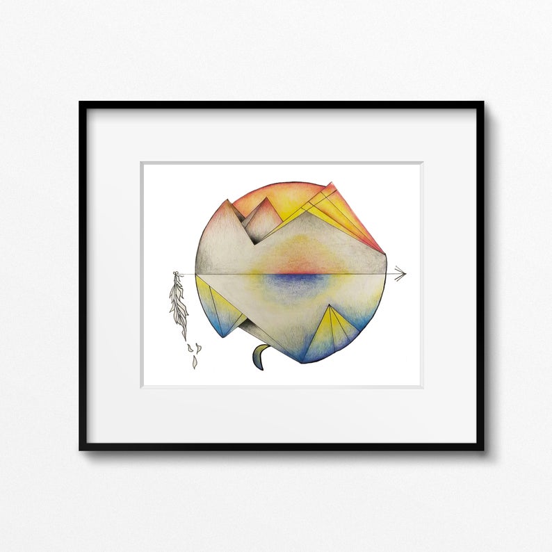 794x794 geometric art geometric mountain print abstract geo nature etsy