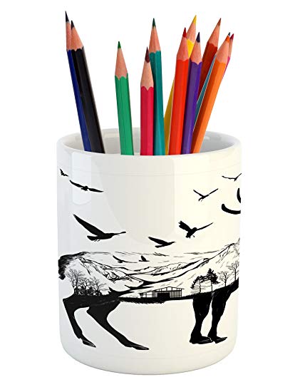 421x550 Ambesonne Animal Pencil Pen Holder, Mountain