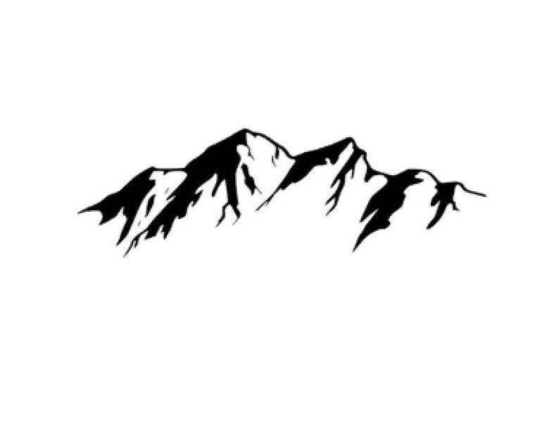 794x607 Mountain Range Landscape Horizon Permanent Vinyl Decal Etsy