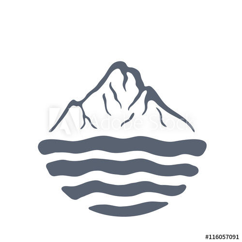 500x500 Mountain Range Over A Lake, Sea Or Ocean, Outdoor Logo Vector