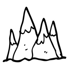 240x240 Line Drawing Cartoon Mountain Range