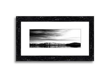 360x254 Mountain Scenery Black And White Cornwall Lake Wide Print Framed